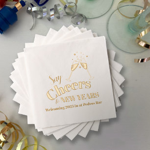 Say Cheers to New Years 2025 champagne Foil Napkins
