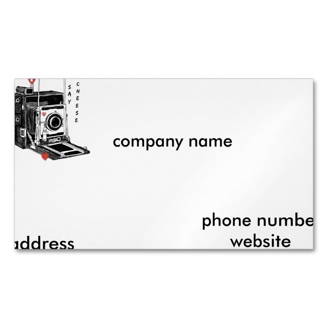 Say Cheese Business Card Magnet (Front)