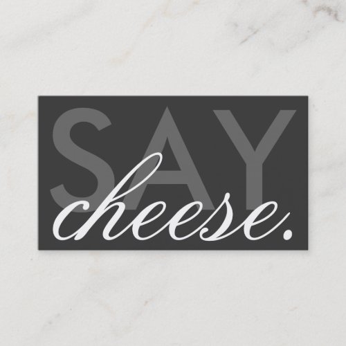 say cheese. (color customizable) business card templates