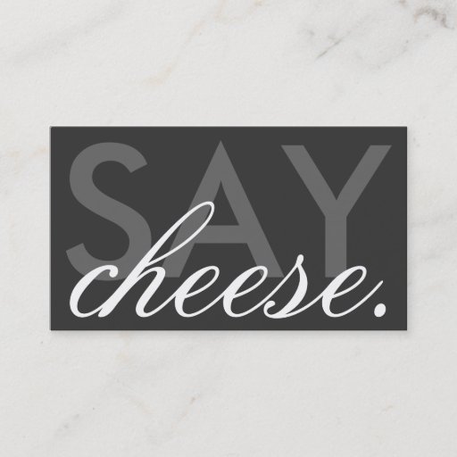 Customizable say cheese. (color customizable) business card templates