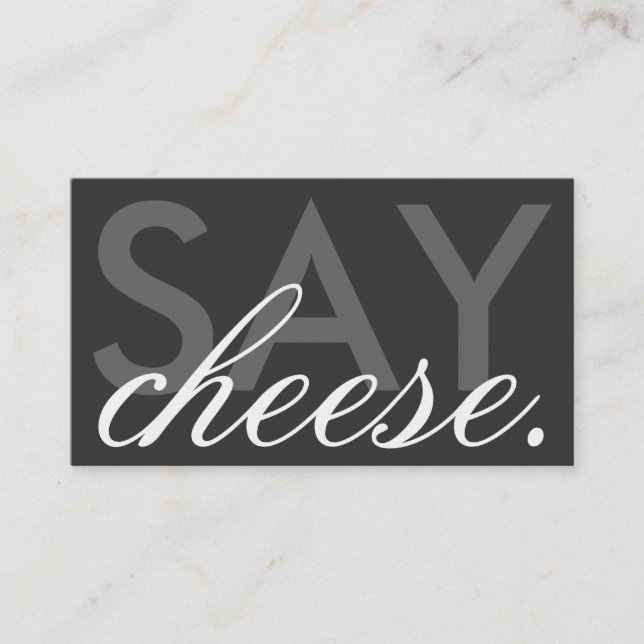 say cheese. (color customizable) business card (Front)