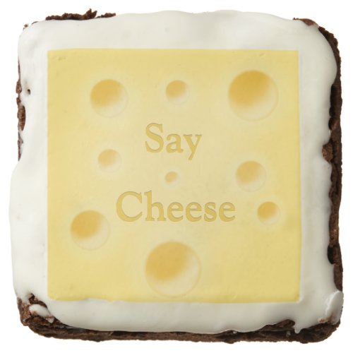 Say Cheese Customizable Cute Holey Swiss Cheese Brownie