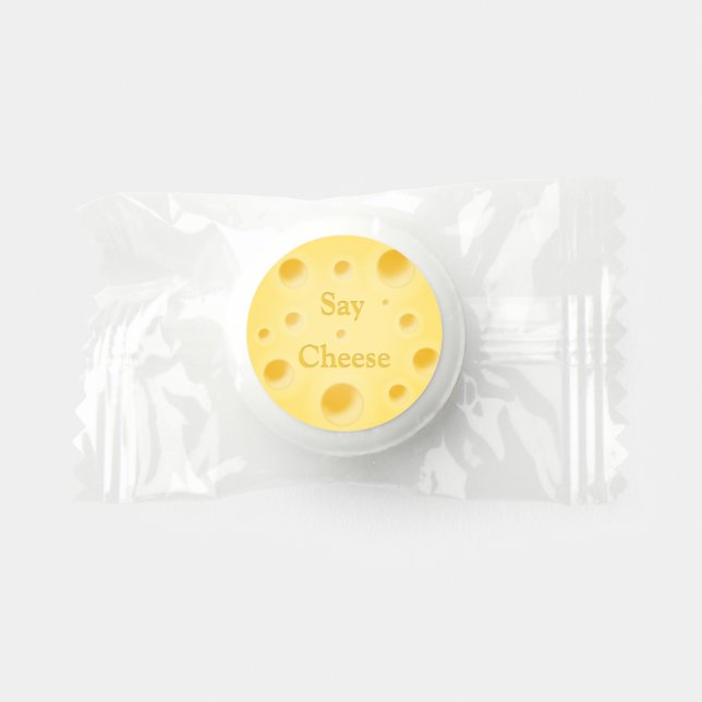 "Say Cheese" Customizable Cute Holey Swiss Cheese Life Saver® Mints (Front)