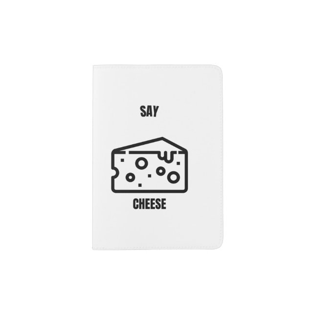 Say cheese funny cheese pun jokes passport holder (Front)