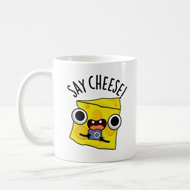 Say Cheese Funny Photographer Pun  Coffee Mug (Left)