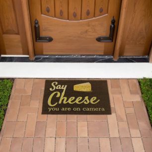Say Cheese - funny quote Fiber Doormat