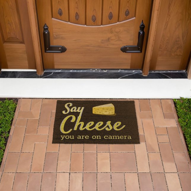 Say Cheese - funny quote Fiber Doormat (Insitu (Outdoor))