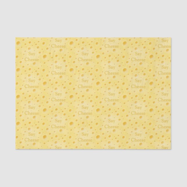 "Say Cheese" Holey Swiss Cheese Customizable Tissue Paper (Front)
