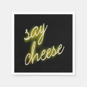 Say Cheese Neon Lights Napkins