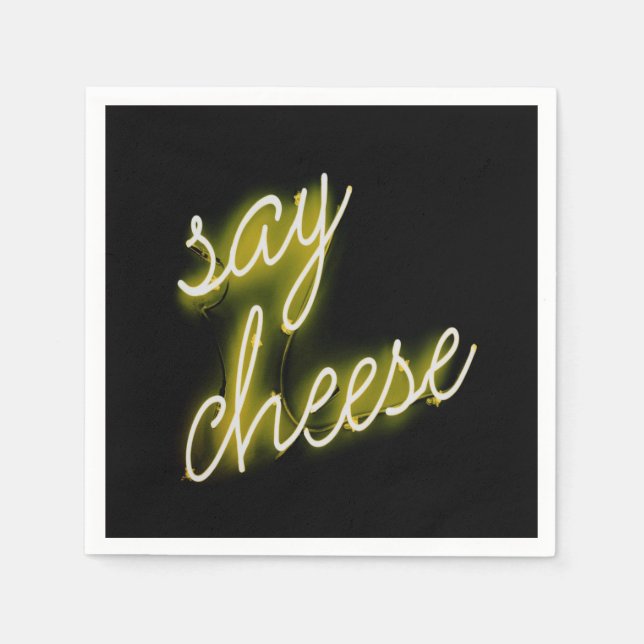 Say Cheese Neon Lights Napkins (Front)