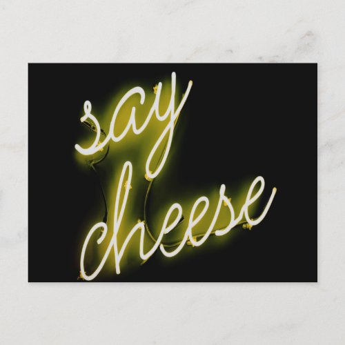 Say Cheese Neon Lights Postcard