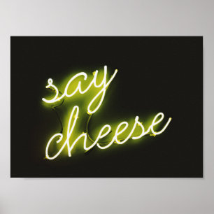 "SAY CHEESE" YELLOW NEON LIGHT SIGN
