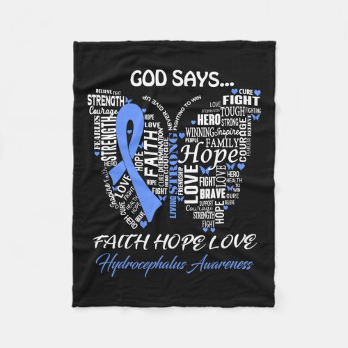 Say Faith Hope Love Hydrocephalus Awareness Gifts  Fleece Blanket