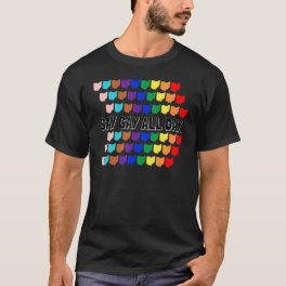 Say Gay All Day Pride Transgender Rainbow Flower L T-Shirt