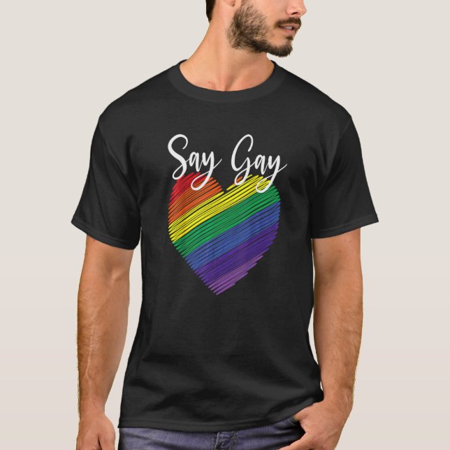 Say Gay  Florida Trans Gay Pride Proud Lqbtq T-Shirt (Front)