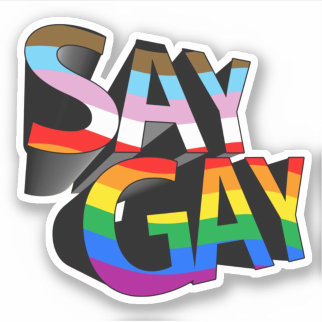 Say Gay Progressive Pride Sticker (Front)