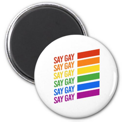 Say Gay Say Gay _ Rainbow Bars Magnet
