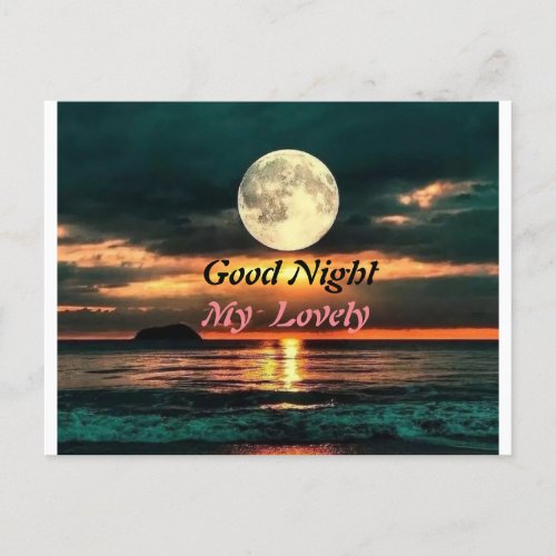 say good night to your lovely postcard