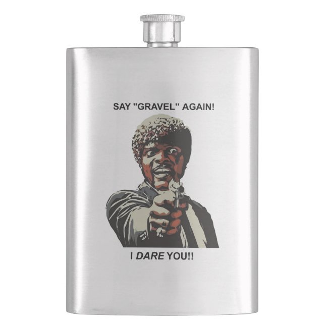 Say Gravel Again I Dare You Cycling Flask (Front)