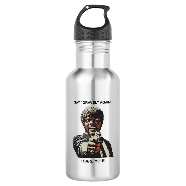 Say Gravel Again I Dare You Cycling Stainless Steel Water Bottle (Front)
