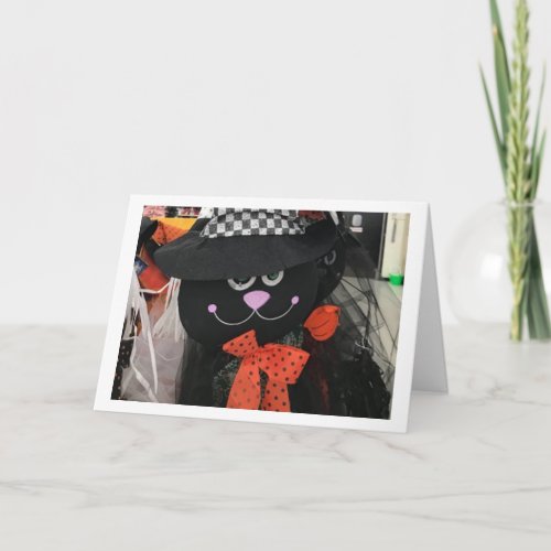 SAY HAPPY HALLOWEEN WITH CUTE BLACK CAT CARD