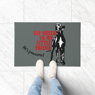 Say hello Great Dane curved Doormat