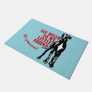 Say hello Great Dane curved Doormat