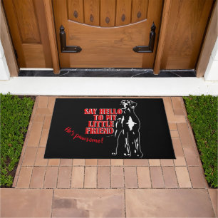 Say hello Great Dane curved Doormat