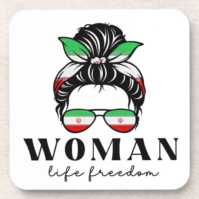 Say Her Name Masha Amini Women Life Freedom Suppor Beverage Coaster (Front)