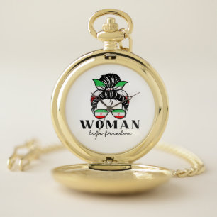 Say Her Name Masha Amini Women Life Freedom Suppor Pocket Watch