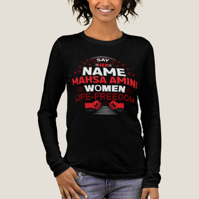 Say Her Name Masha Amini Women Life Freedom Suppor Tri-Blend Shirt (Front)