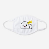 Say Hi Happy Face Mood Sketch Personalized White Cotton Face Mask (Front)