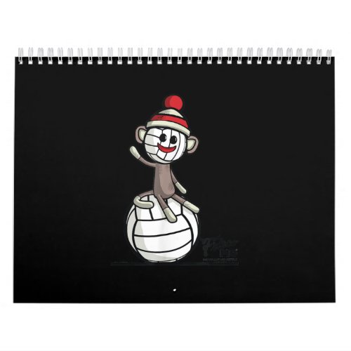 Say Hi Volleyball Sock Monkey Calendar