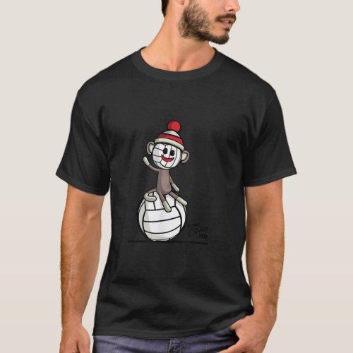 Say Hi Volleyball Sock Monkey T_Shirt