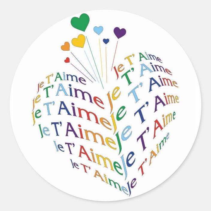 Say, "I Love You" in French / Sticker (small size)