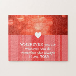 Say I love you to someone special! Red Love Quote Jigsaw Puzzle