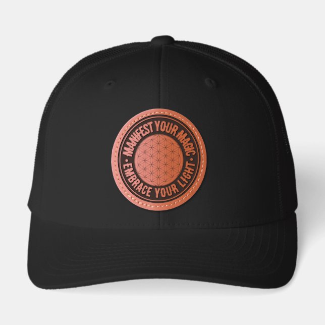 Say It Everyday - Embrace Your Light  Leather Patch Hat (Front)