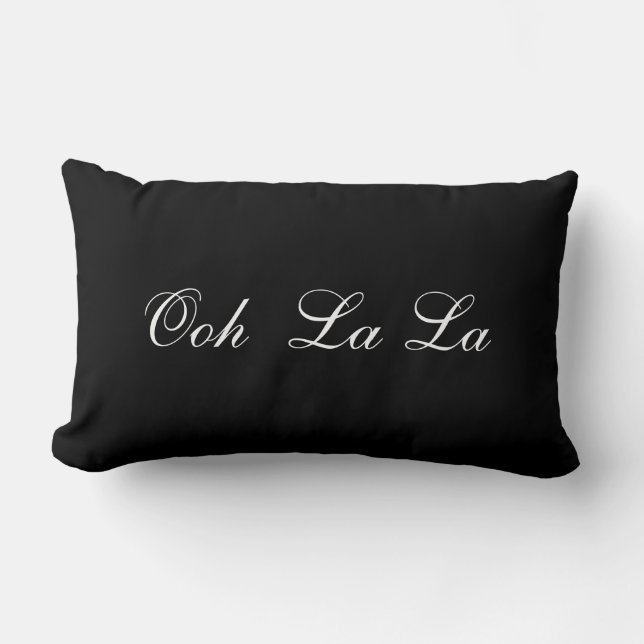 Say it in French!  Ooh La La & Je t'aime Lumbar Pillow (Front)