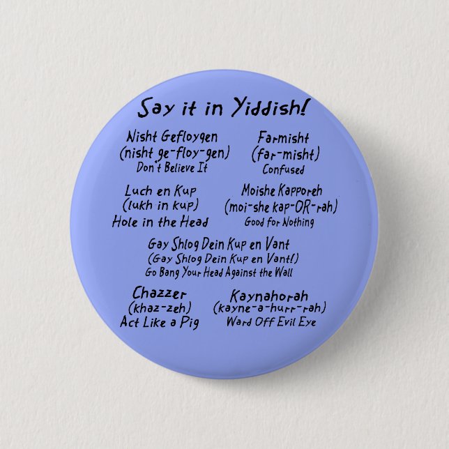 Say it in Yiddish Button (Front)