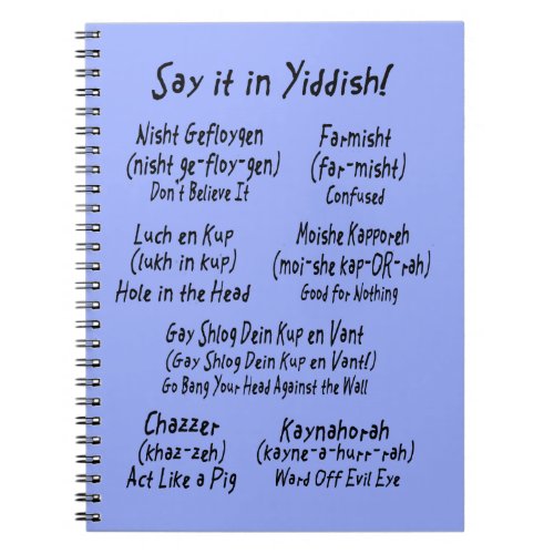 Say It In Yiddish Notebook