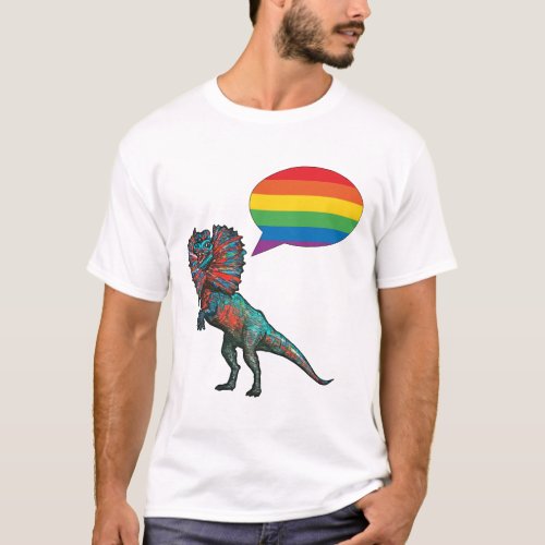 Say It Say Gay LGBTQIA Dinosaur T_Shirt