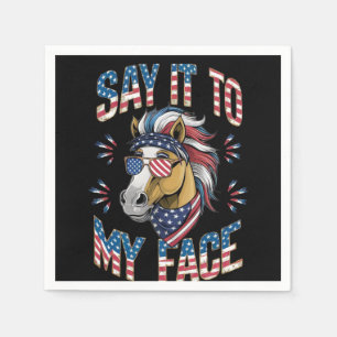 Say It To My Face Funny Horse Napkins