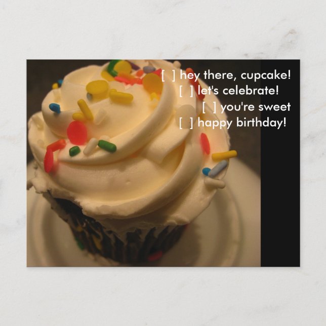 Say it with a Cupcake Postcard (Front)