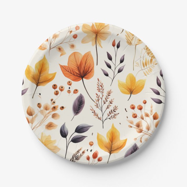 Say it with fall leaves 2 - paper plates (Front)