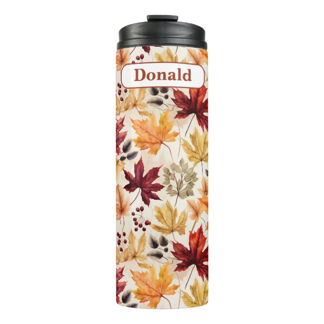 Say it with fall leaves 3 - Customized Thermal Tumbler (Front)