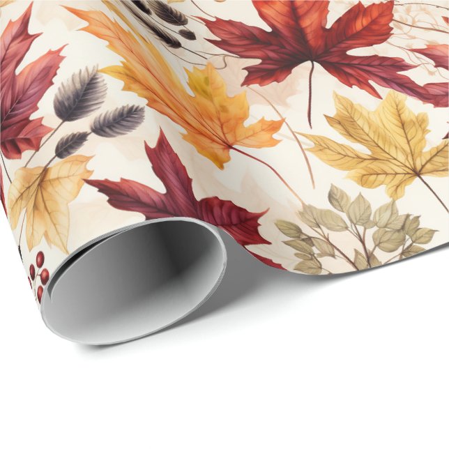 Say it with fall leaves 3 - wrapping paper (Roll Corner)