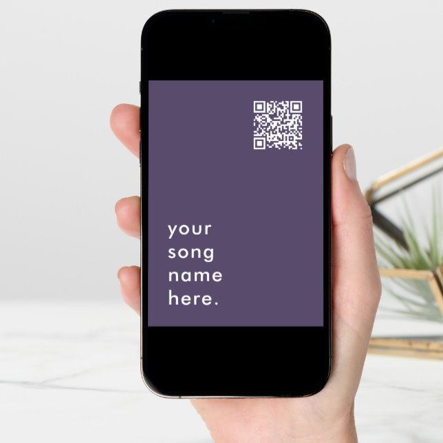 Say it with Music | Purple QR Code Streamable Song Card (Front Digital)
