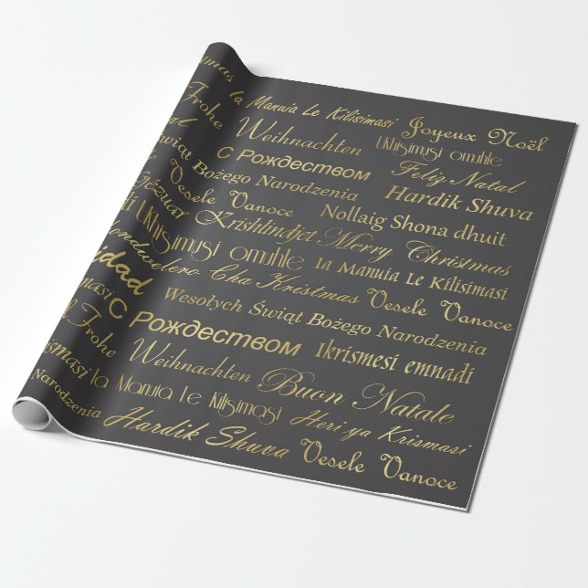 Say Merry Christmas in different languages Wrapping Paper (Unrolled)