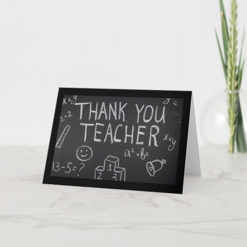 SAY MERRY CHRISTMAS TEACHER W CHALKBOARD CARD