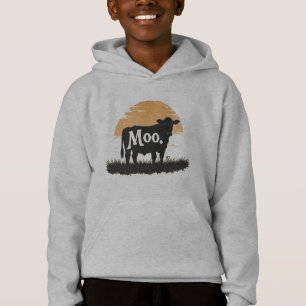 Say Moo — Cute Cow Silhouette Hoodie